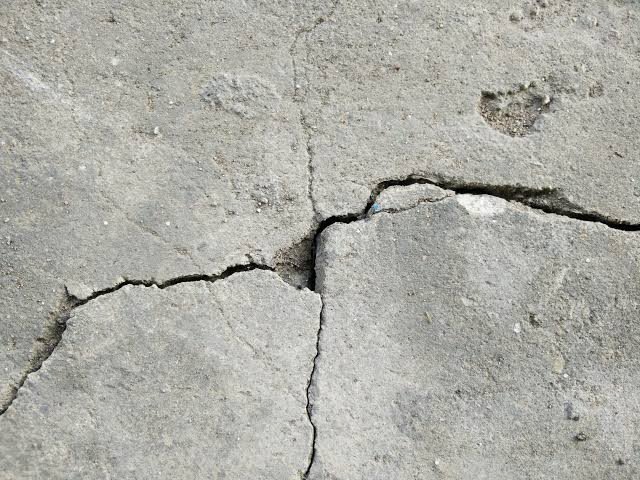 Broken concrete slab, original photo